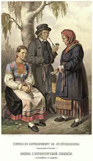 Finns of the St. Petersburg province. (Ayramoiset and Savakot), 1862 Creator: Karlis Huns