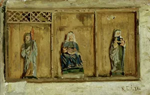 Jansson Karl Prints: Finström church altar cabinet, 1871. Creator: Karl Emanuel Jansson