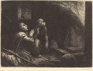 Trapped Collection: Fire, 3rd plate (L incendie). Creator: Alphonse Legros