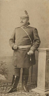 Fire Collection: Fire Chief A. F. Domishkevich in Uniform with a Sabre and in a Helmet, 1901. Creator: Unknown