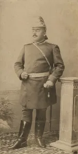 Firefighting Prints: Fire Chief A. F. Domishkevich in Uniform with a Sabre and in a Helmet