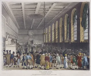 Custom House Prints: Fire at Custom House, London, 1814