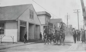 Nome Alaska United States Prints: Fire drill, between c1900 and 1916. Creator: Unknown