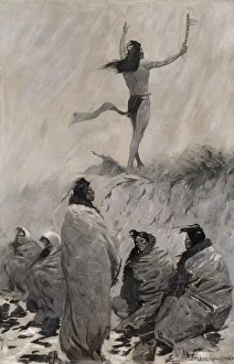 The Fire Eater Raised His Arms to the Thunder Bird, c. 1900. Creator: Frederic Remington