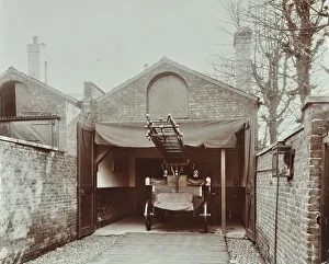 Fire engine at Streatham Fire Station, London, 1903