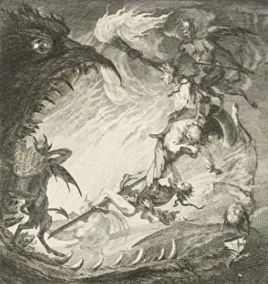 Etchingetching On Ivory Laid Paper Prints: The Fire of Faction, 1762. Creator: Paul Sandby
