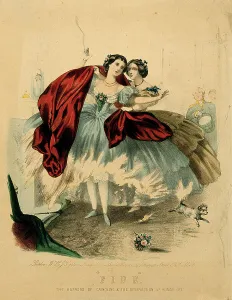 Fire. The horrors of crinoline & the destruction of human life, ca 1860. Creator: Anonymous. Fire. The horrors of crinoline & the destruction of human life, ca 1860. Creator: Anonymous