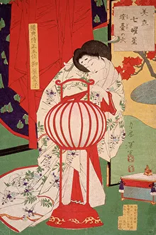 Taiso Prints: Fire in the Lamp Stand, 12th month, 1878 Creator: Tsukioka Yoshitoshi
