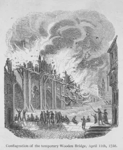 Southbank Prints: Fire on London Bridge, 1758