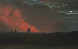 Constable John Gallery: Fire in London, Seen from Hampstead, Oct. 16, 1834, as seen from Hampstead, ca. 1826
