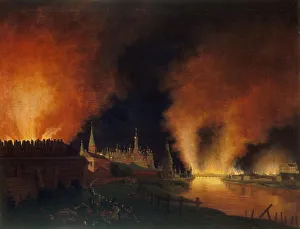 Fire of Moscow on 15th September 1812 (The French in Moscow), 1812-1817. Creator: Oldendorp