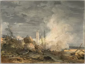 Fire in the Port, 1788. Creator: Louis Gabriel Moreau