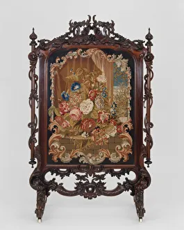 Needlepoint Prints: Fire Screen, c. 1855. Creator: Unknown