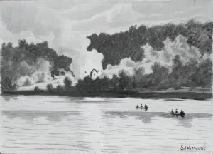 Catastrophe Gallery: Fire Seen From East Lyme, Connecticut, 1900. Creator: Louis Michel Eilshemius
