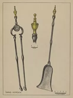 Fire Shovel and Tongs, c. 1936. Creator: Hans Korsch
