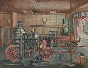 Harnly Perkins Prints: Fire Station, 1935 / 1942. Creator: Perkins Harnly
