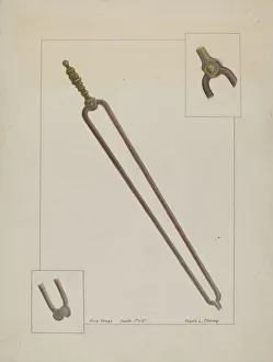 Cheney Gallery: Fire Tongs, c. 1937. Creator: Clyde L. Cheney