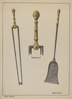 Tongs Prints: Fire Tongs and Shovel, c. 1937. Creator: Hans Korsch