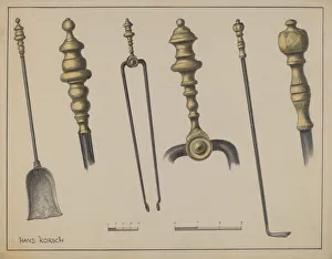 Tongs Prints: Fire Tools, c. 1937. Creator: Hans Korsch
