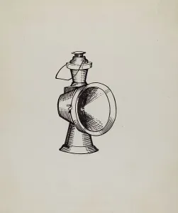 Headlight Prints: Fire Truck Headlight, c. 1936. Creator: Florence Huston