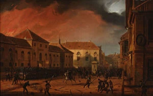Images Dated 7th December 2017: Fire of the Warsaw Arsenal, 1831