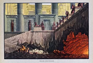 Osiris Gallery: Fire and Water, The Magic Flute, 1816. Artist: Karl Friedrich Schinkel