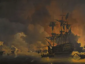 Slave Trade Prints: The fire on the Wharves of Algiers