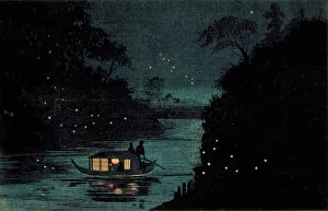 Neighbourhood Prints: Fireflies at Ochanomizu, c1880. Creator: Kobayashi Kiyochika