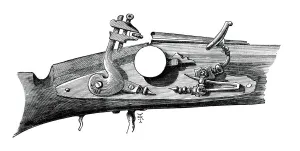 Trigger Prints: Firelock or snaphance from Haddon Hall, Derbyshire, c1620, (c1880)