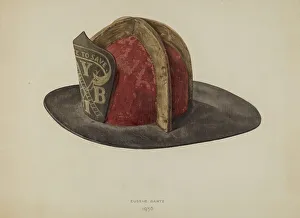 Bartz Eugene Prints: Fireman's Helmet, 1938. Creator: Eugene Bartz
