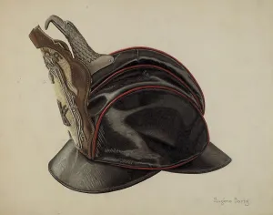 Bartz Eugene Prints: Fireman's Helmet, c. 1939. Creator: Eugene Bartz