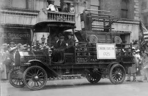 Fire Brigade Prints: Firemen's parade, between c1910 and c1915. Creator: Bain News Service
