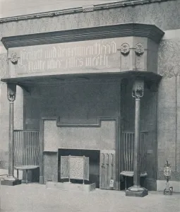 Townsend Prints: Fireplace designed by C. Harrison Townsend with carving designed and executed by George Frampton