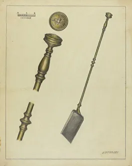 Jack Staloff Prints: Fireplace Equipment, 1935/1942. Creator: Jack Staloff