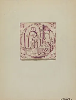 John Dixon Collection: Fireplace Tile, c. 1936. Creator: John Dixon