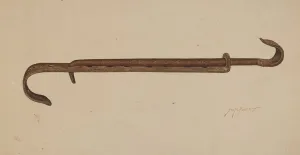 Roberts Sydney Prints: Fireplace Tool, c. 1940. Creator: Sydney Roberts