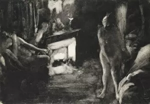 Monotype Gallery: The Fireside, ca. 1876-77. Creator: Edgar Degas