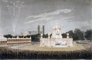 Dubourg Prints: Firework display in Green Park, Westminster, London, 1814. Artist: Matthew Dubourg