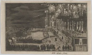 Nuremberg Prints: Firework display, Nuremberg 1649