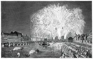 Fireworks On The Bridge, Paris, 1754, (1885)