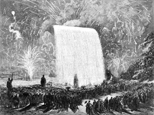 Firework Prints: Fireworks at the Crystal Palace, 1869. Creator: Unknown