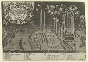 Celebration Gallery: Fireworks display by Engelhart Holtzschuer, Jobst Wilhelm Ebner and Johann Tobias Ebner as... 1661