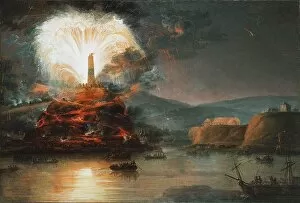 Fireworks at Kaniow in honor of Catherine II in 1787, 1787. Artist: Plersch, Jan Bogumil (1732?1817)