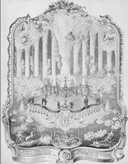 Autocrat Gallery: Fireworks on the Neva in St. Petersburg on New Years Eve, January 1, 1755, 1755