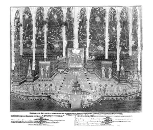 Anna Ivanovna Gallery: Fireworks on the occasion of the coronation of Anna Ioannovna on April 30, 1730, 1730