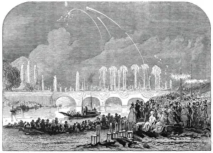 Fireworks at Paris - sketched by Harrison, 1845. Creator: Harrison
