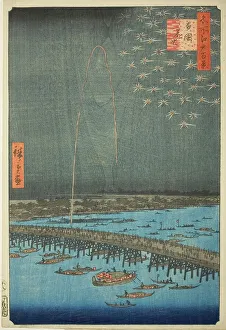 Firework Prints: Fireworks at Ryogoku (Ryogoku hanabi)