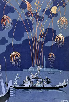 Barbier Gallery: Fireworks in Venice, 1924. Artist: Georges Barbier