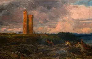 Richard Redgrave Prints: The Firing Of The Beacon (1868-1870). Creator: Richard Redgrave