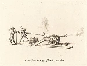 Firing the Cannon, 1634 / 1635. Creator: Jacques Callot